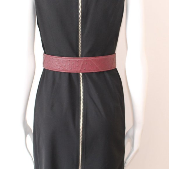 3.1 Phillip Lim Ostrich Leather Belt Burgundy Bordeaux Size Small Outnet - Picture 2 of 5